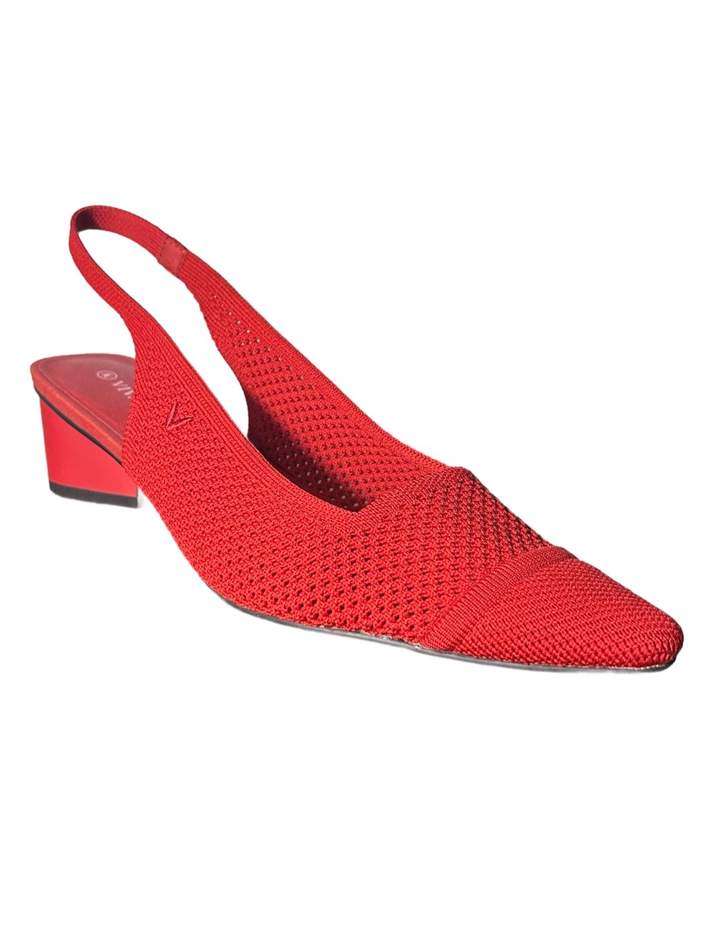 Vivaia Heels Sz 43 US 11 Red Knit Slingback Low Heel Pumps